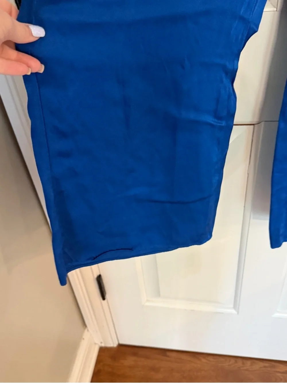 J.Crew Blue Wide Leg Pull-On Pants Size 8 Elastic Waist Casual 25359